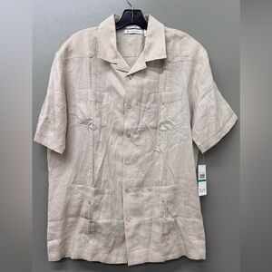 NWT Cubavera Light Tan Linen Shirt size Large